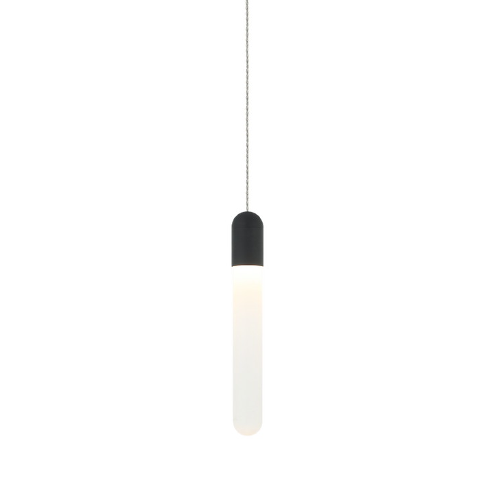 Steel Frame with Frosted Cylindrical Glass Single Pendant