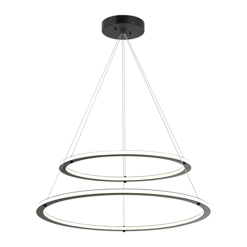 LED Steel Ring Frame with Acrylic Diffuser Chandelier 3CCT