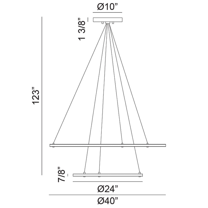 LED Steel Ring Frame with Acrylic Diffuser Chandelier 3CCT