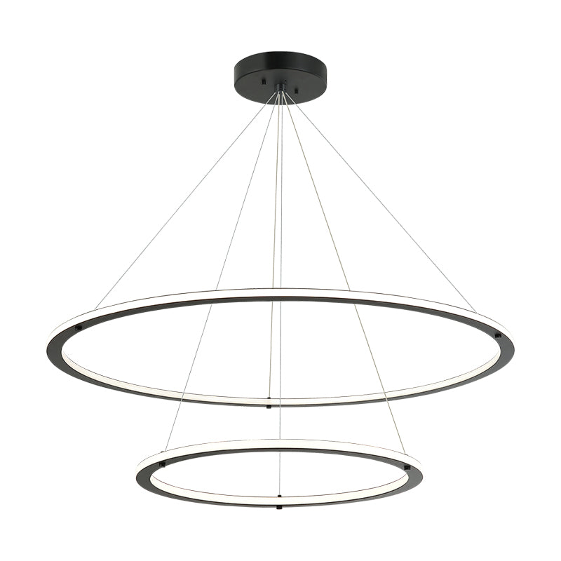 LED Steel Ring Frame with Acrylic Diffuser Chandelier 3CCT