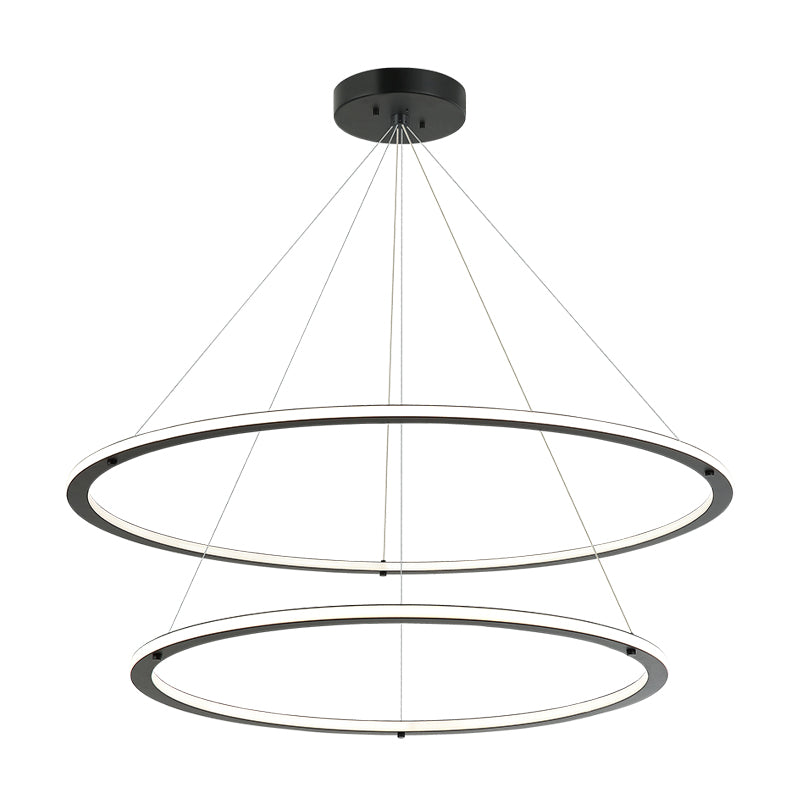 LED Steel Ring Frame with Acrylic Diffuser Chandelier 3CCT