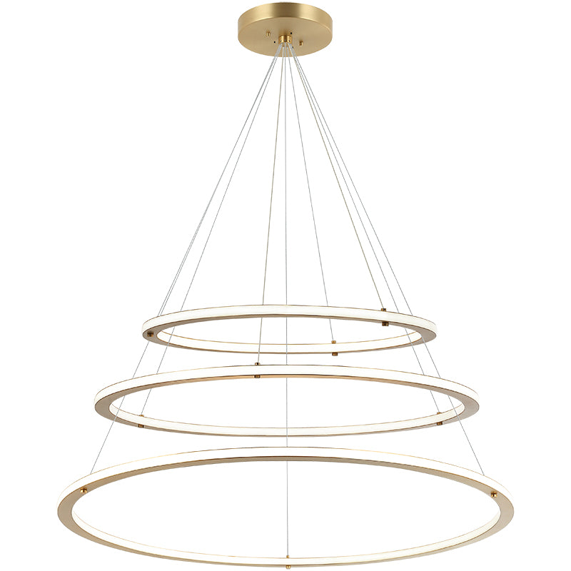 LED Steel Ring Frame with Acrylic Diffuser Chandelier 3CCT