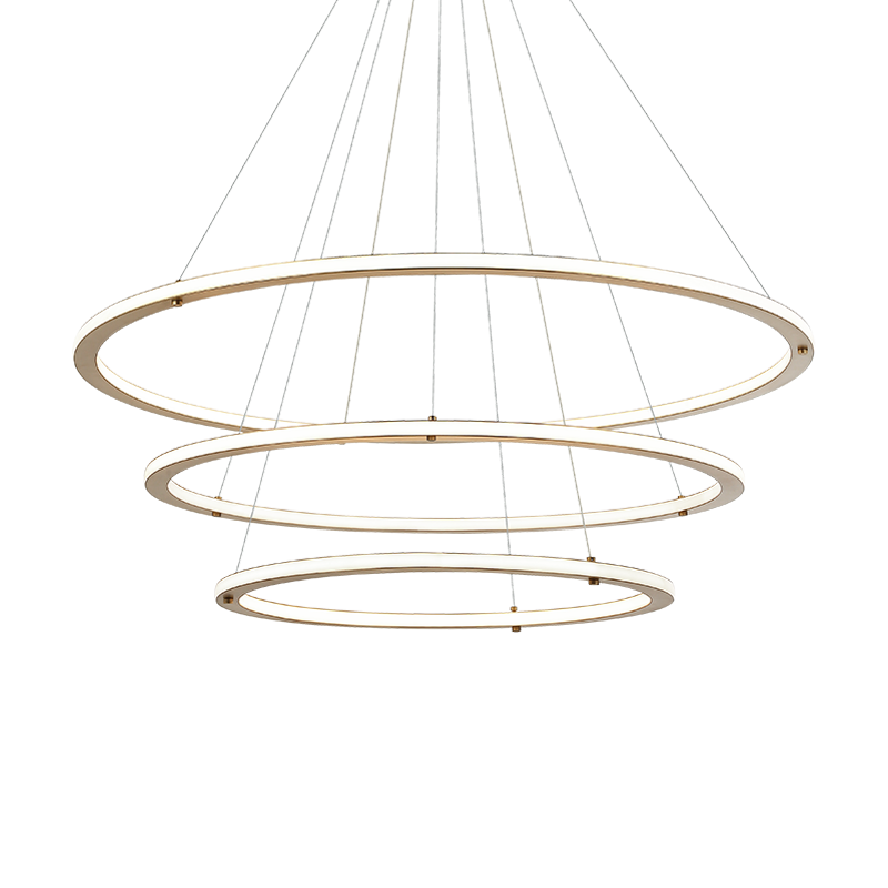 LED Steel Ring Frame with Acrylic Diffuser Chandelier 3CCT