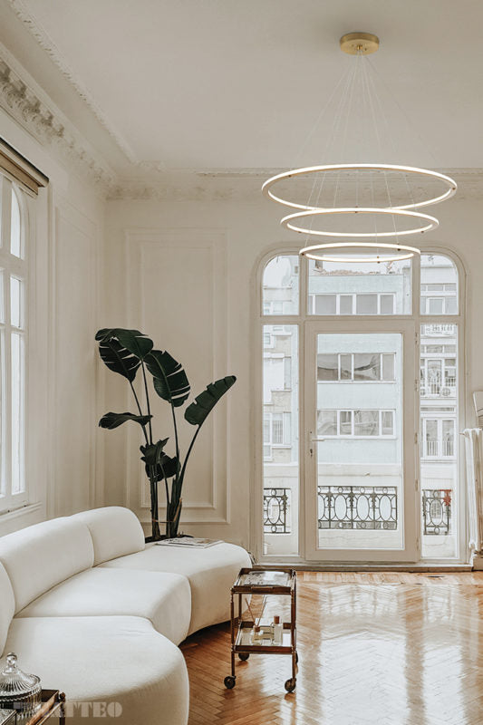 LED Steel Ring Frame with Acrylic Diffuser Chandelier 3CCT