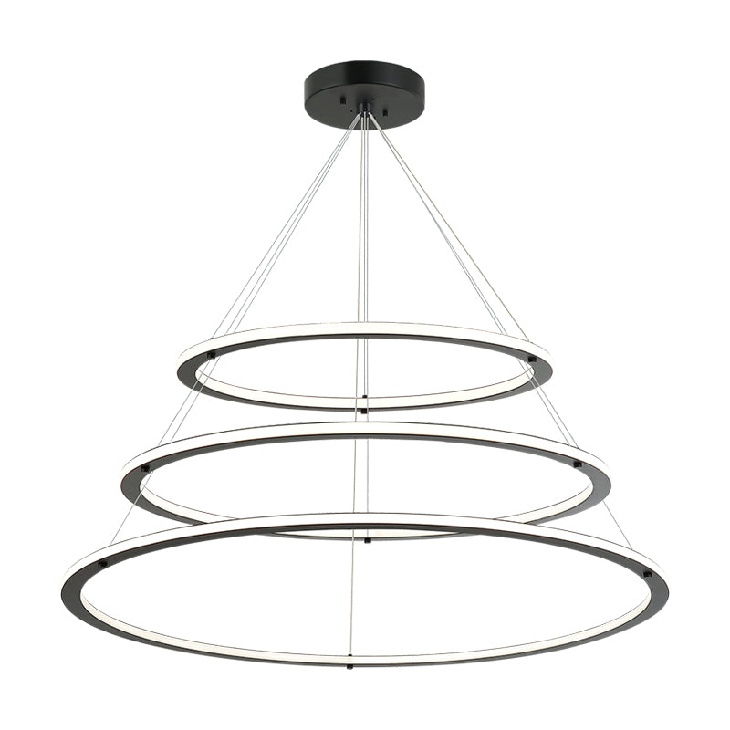 LED Steel Ring Frame with Acrylic Diffuser Chandelier 3CCT