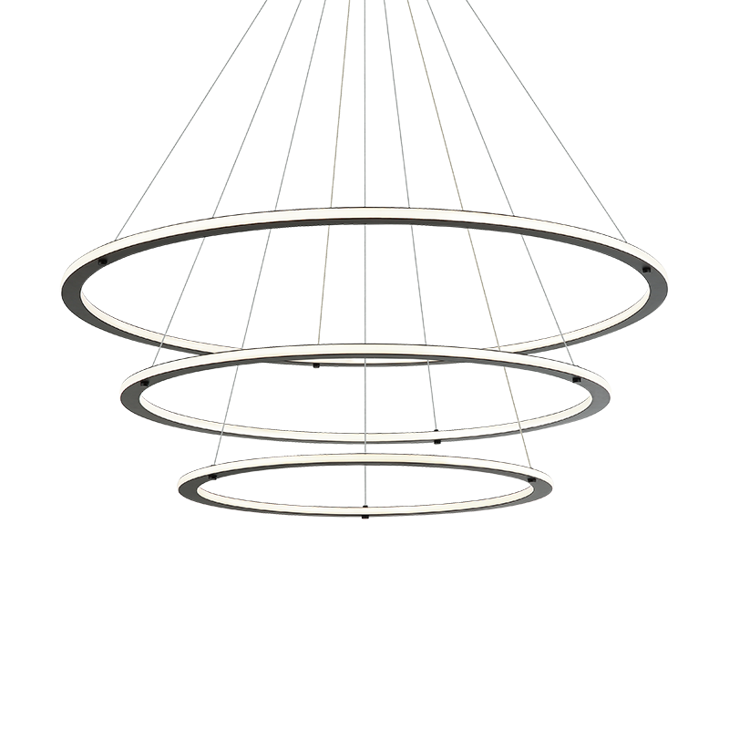 LED Steel Ring Frame with Acrylic Diffuser Chandelier 3CCT