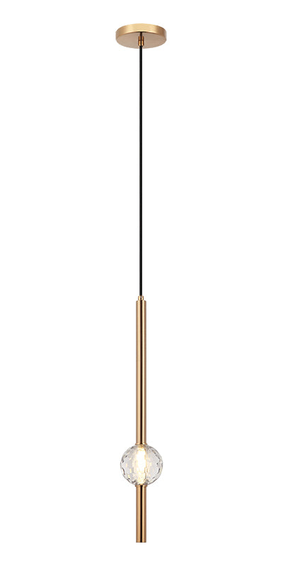 Steel Rod with Clear Honey Comb Crystal Globe Chandelier / Pendant
