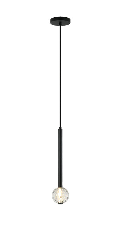 Steel Rod with Clear Honey Comb Crystal Globe Chandelier / Pendant