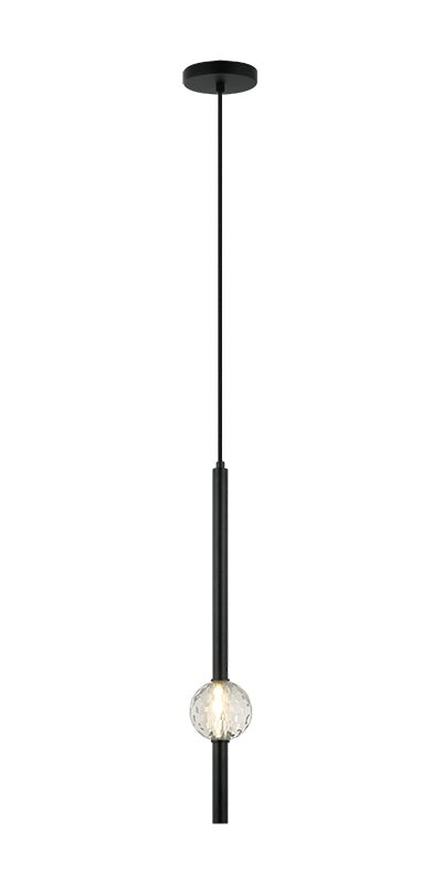 Steel Rod with Clear Honey Comb Crystal Globe Chandelier / Pendant