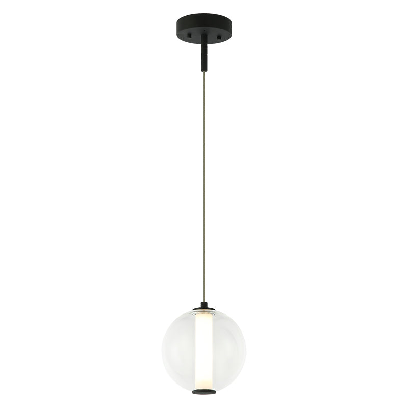 LED Steel Frame with Clear Glass and White Acrylic Diffuser Pendant
