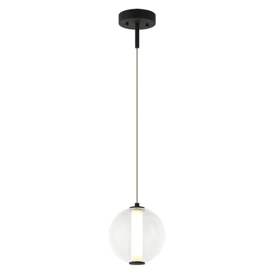 LED Steel Frame with Clear Glass and White Acrylic Diffuser Pendant