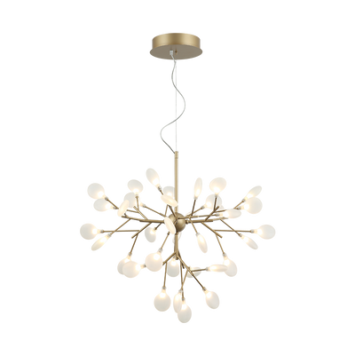 Steel Branch Arm with White Petal Diffusers Chandelier