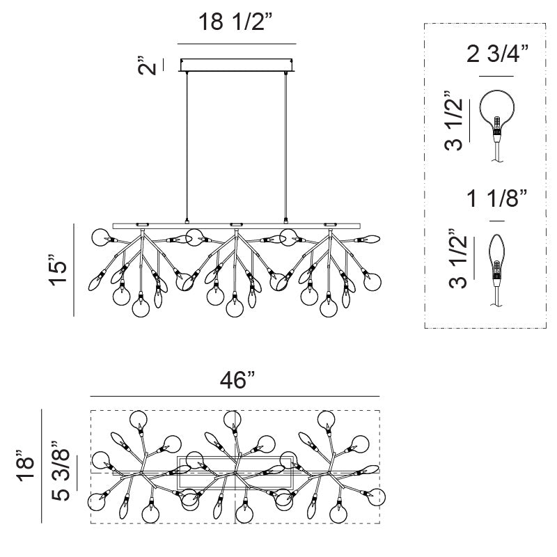 Hydrangea Bloom - 27 Light Chandelier