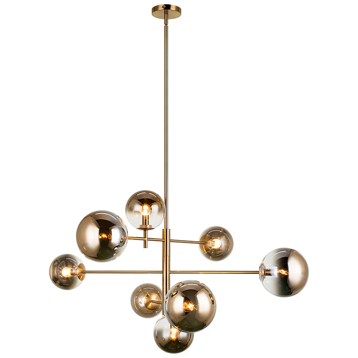 Steel Frame with Tinted Glass Globe Chandelier