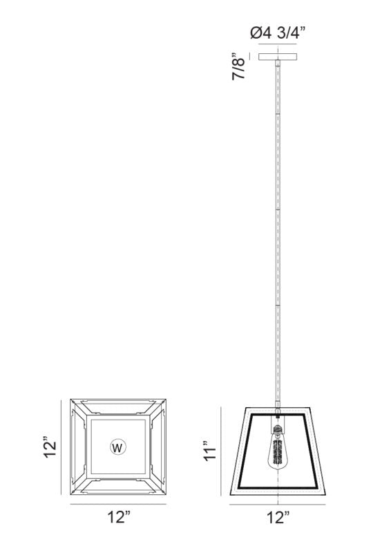 Steel Open Air Two Tone Pendant