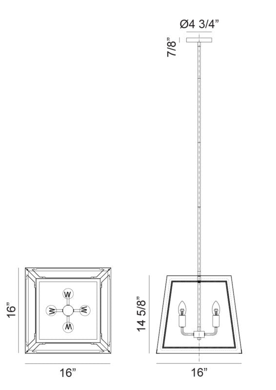 Steel Open Air Two Tone Pendant