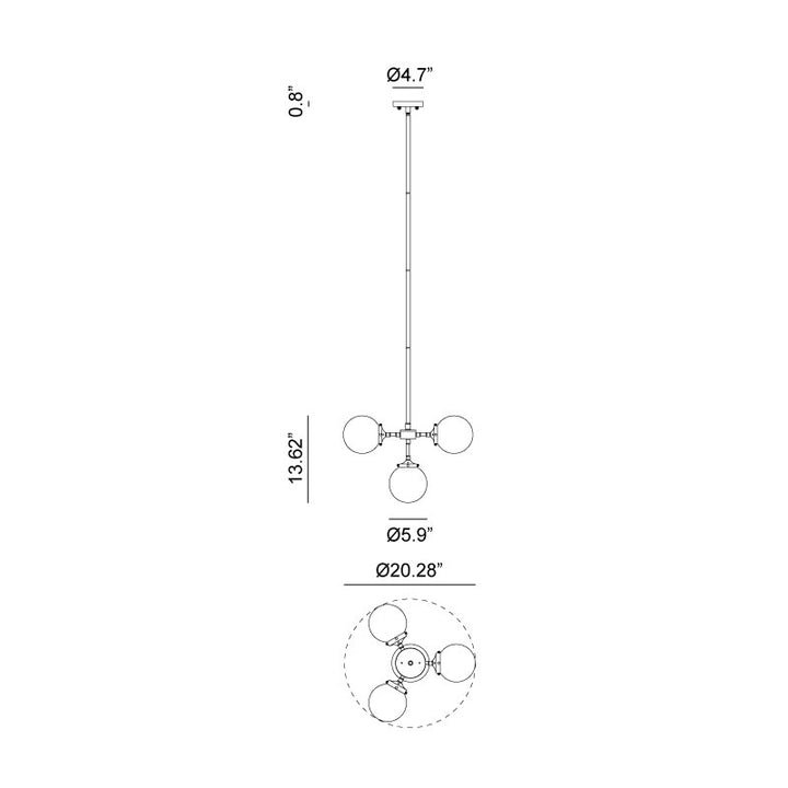 Steel Frame with Glass Globe Chandelier by Matteo Lighting - view 16