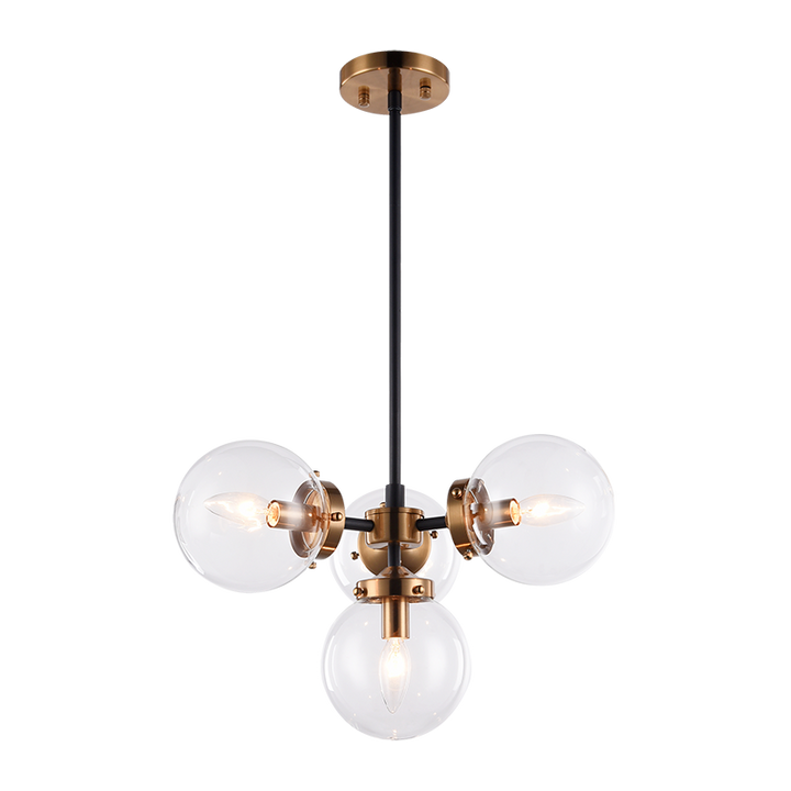 Steel Frame with Glass Globe Chandelier by Matteo Lighting - view 5