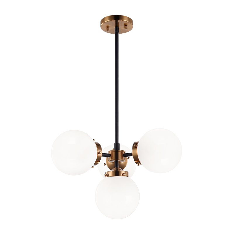 Steel Frame with Glass Globe Chandelier by Matteo Lighting - view 8