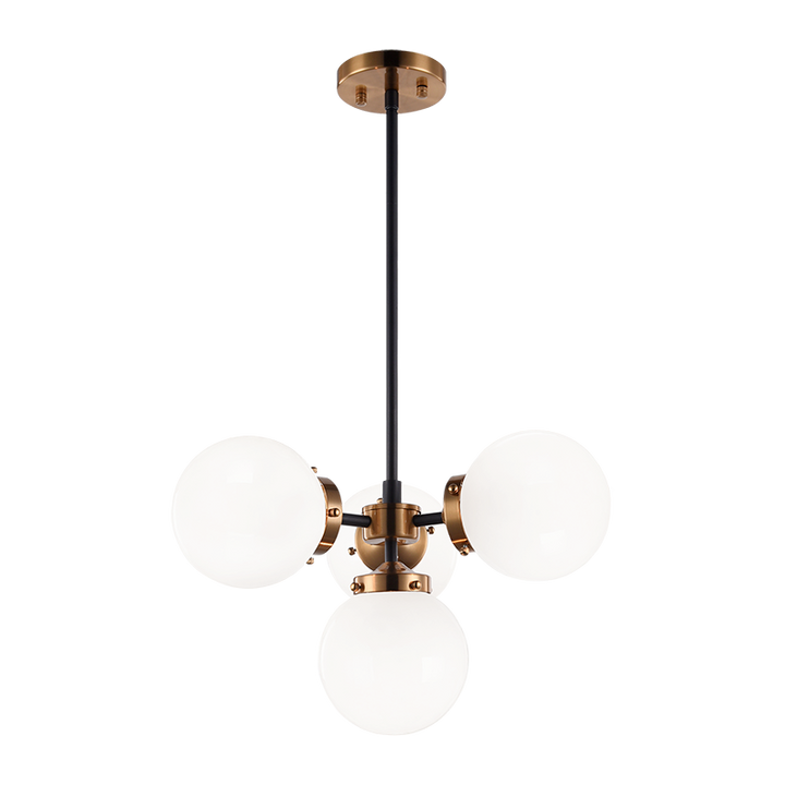 Steel Frame with Glass Globe Chandelier by Matteo Lighting - view 8