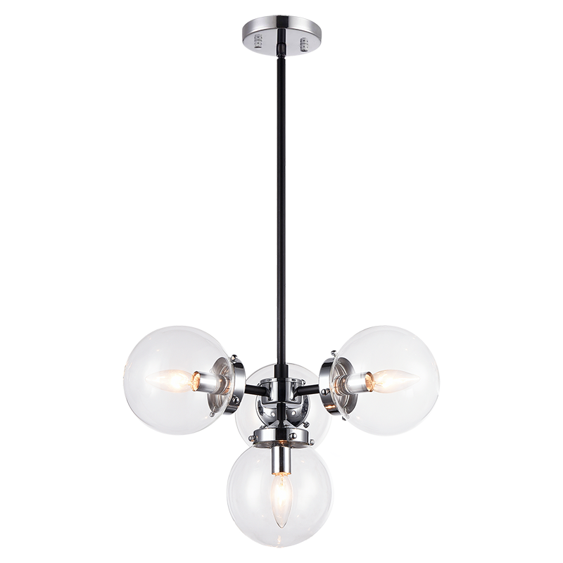 Steel Frame with Glass Globe Chandelier by Matteo Lighting - view 11