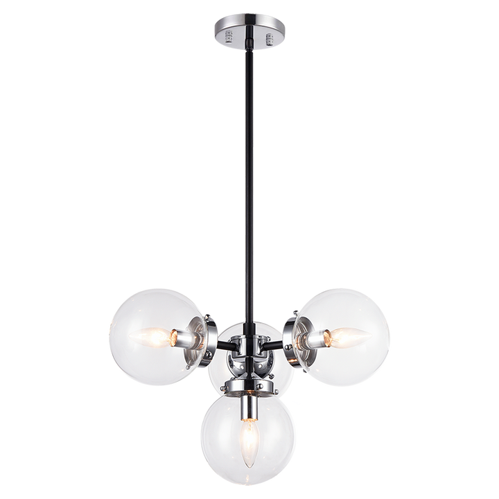 Steel Frame with Glass Globe Chandelier by Matteo Lighting - view 11