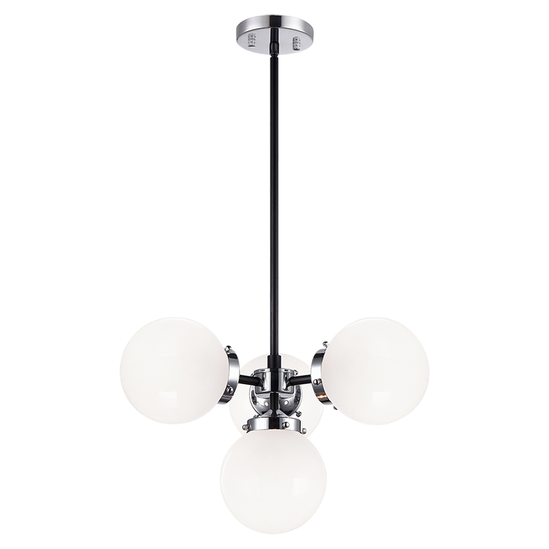 Steel Frame with Glass Globe Chandelier by Matteo Lighting - view 14
