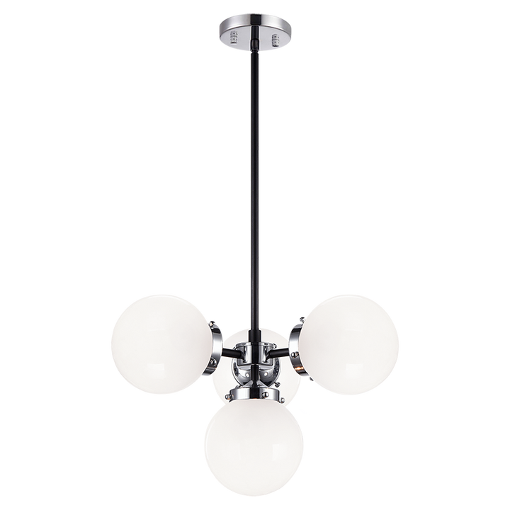 Steel Frame with Glass Globe Chandelier by Matteo Lighting - view 14