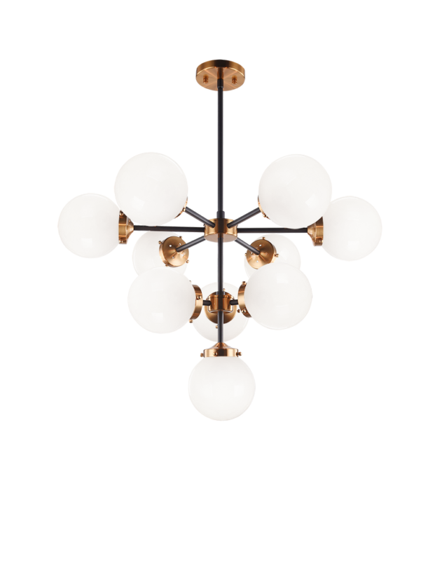Steel Frame with Glass Globe Chandelier by Matteo Lighting - view 8