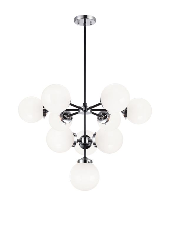 Steel Frame with Glass Globe Chandelier by Matteo Lighting - view 14