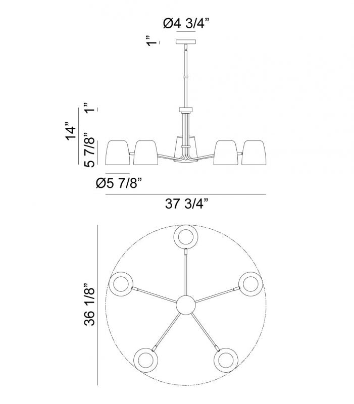 Luca - 5 Light Chandelier