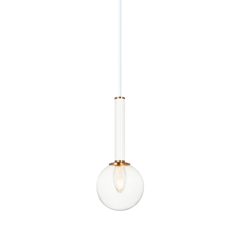 Steel Frame with Glass Globe Pendant
