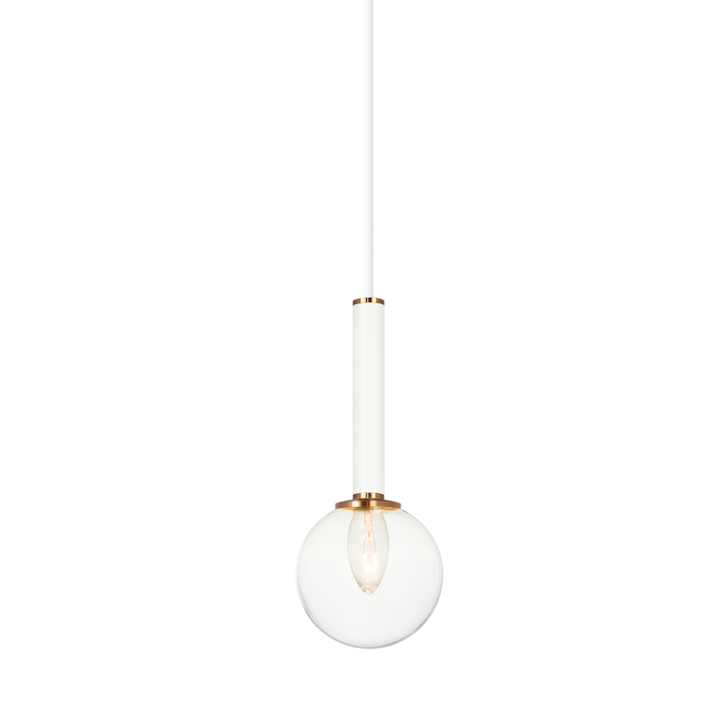 Steel Frame with Glass Globe Pendant