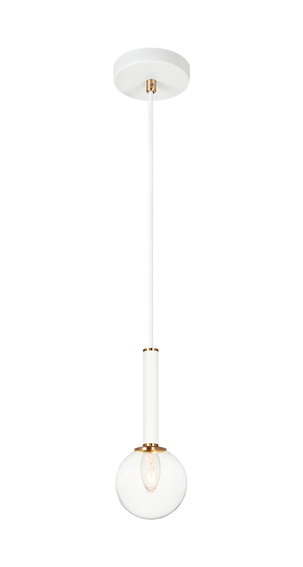 Steel Frame with Glass Globe Pendant