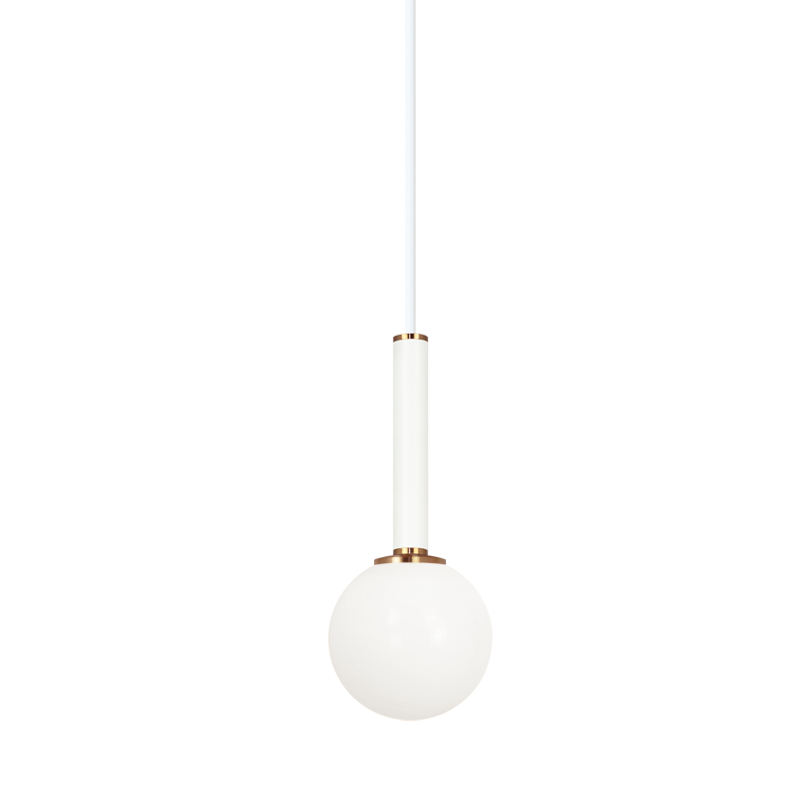 Steel Frame with Glass Globe Pendant