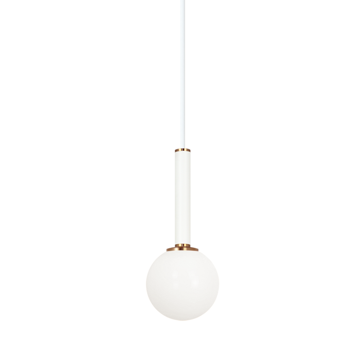 Steel Frame with Glass Globe Pendant