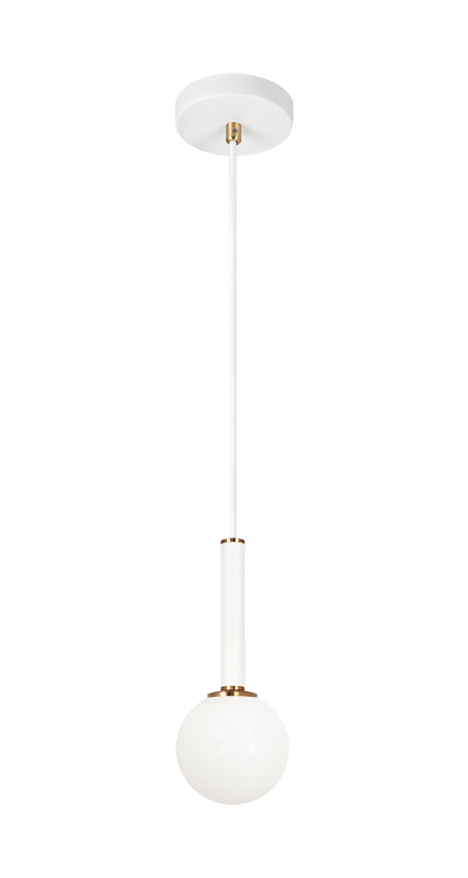 Steel Frame with Glass Globe Pendant