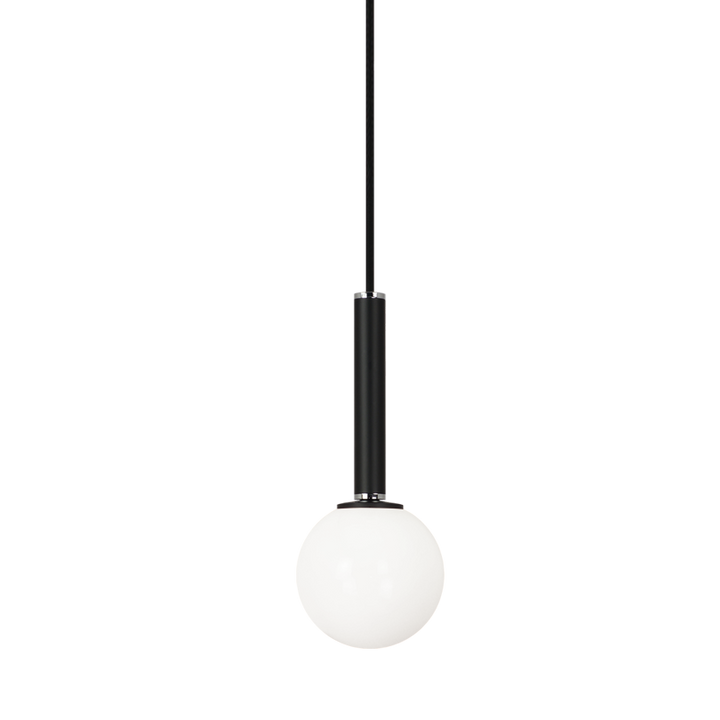 Steel Frame with Glass Globe Pendant