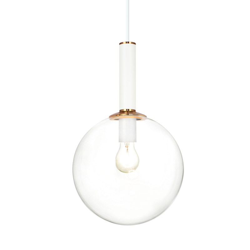 Steel Frame with Glass Globe Pendant