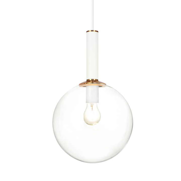 Steel Frame with Glass Globe Pendant
