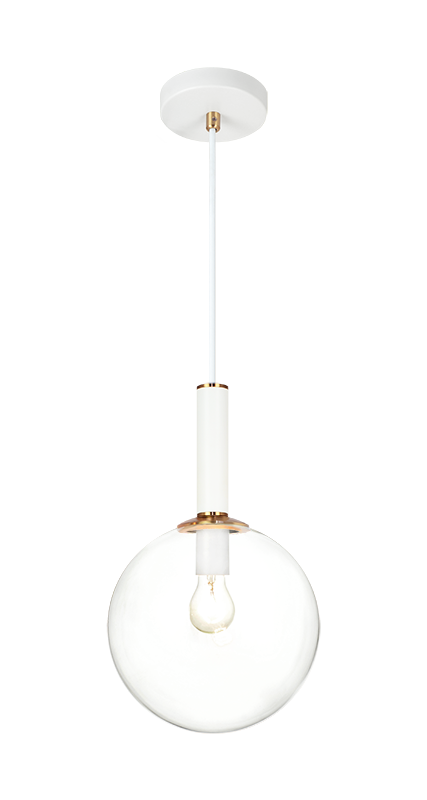 Steel Frame with Glass Globe Pendant