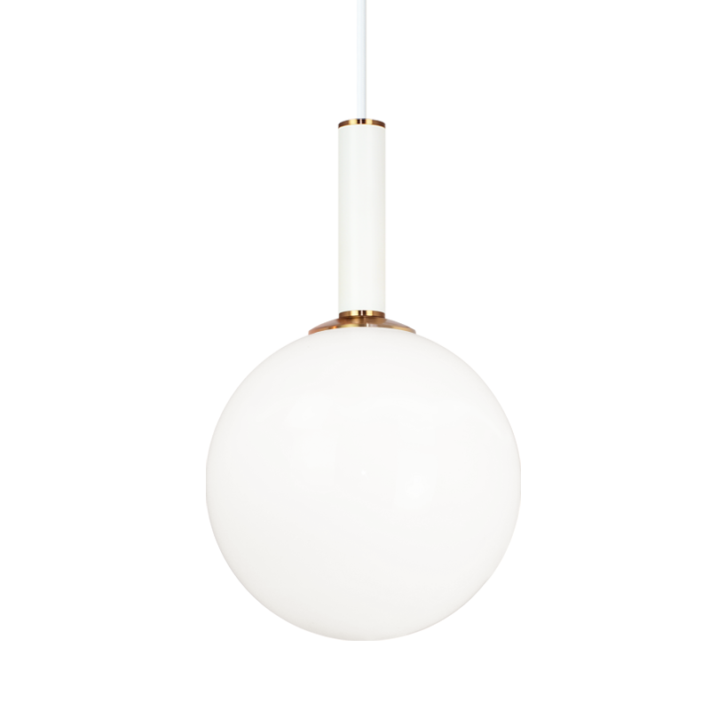Steel Frame with Glass Globe Pendant