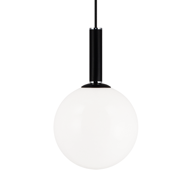 Steel Frame with Glass Globe Pendant