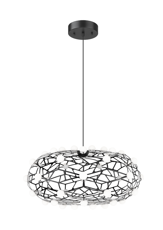LED Coral Frame with Opal Glass Shade Chandelier by Matteo Lighting - view 5