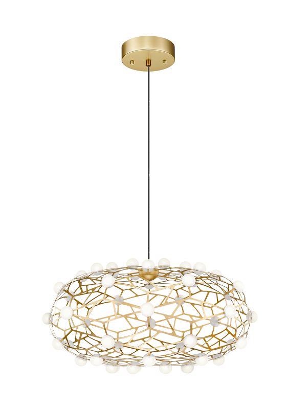 LED Coral Frame with Opal Glass Shade Chandelier by Matteo Lighting - view 7