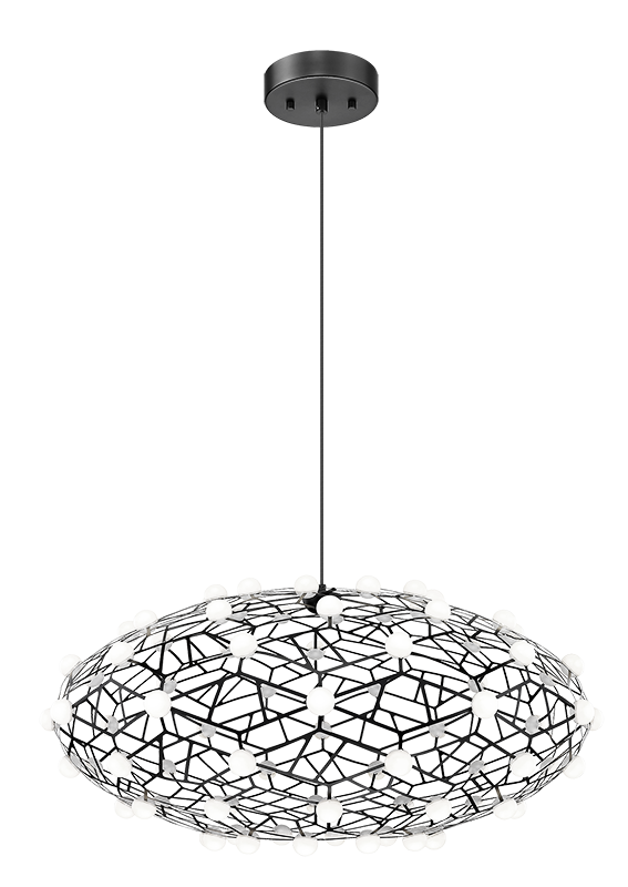 LED Coral Frame with Opal Glass Shade Chandelier by Matteo Lighting - view 9