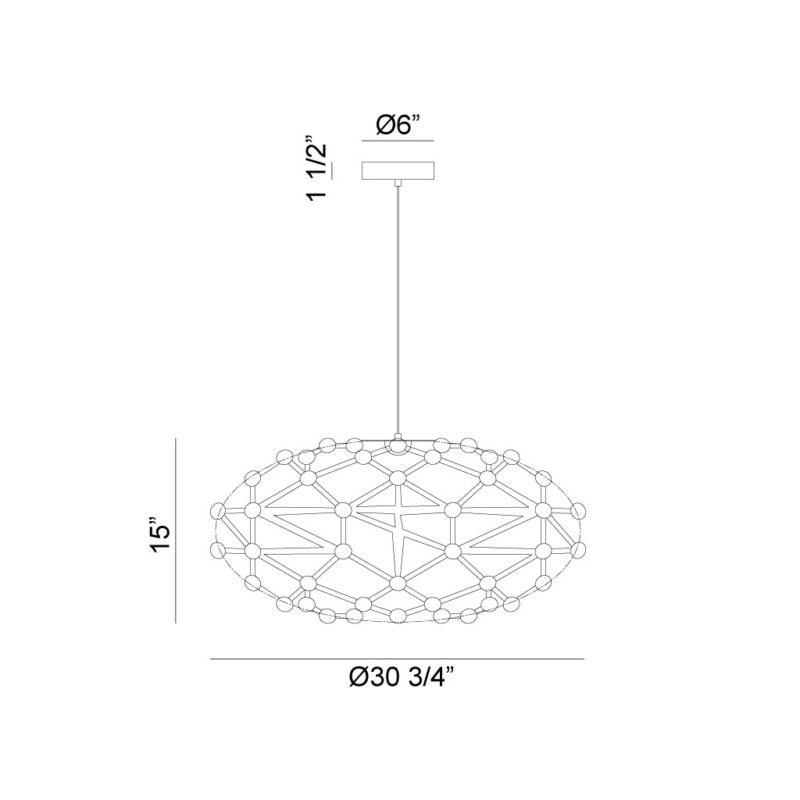 LED Coral Frame with Opal Glass Shade Chandelier by Matteo Lighting - view 10