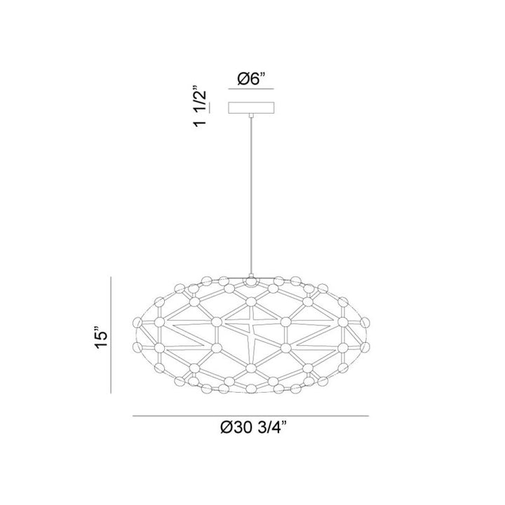 LED Coral Frame with Opal Glass Shade Chandelier by Matteo Lighting - view 10