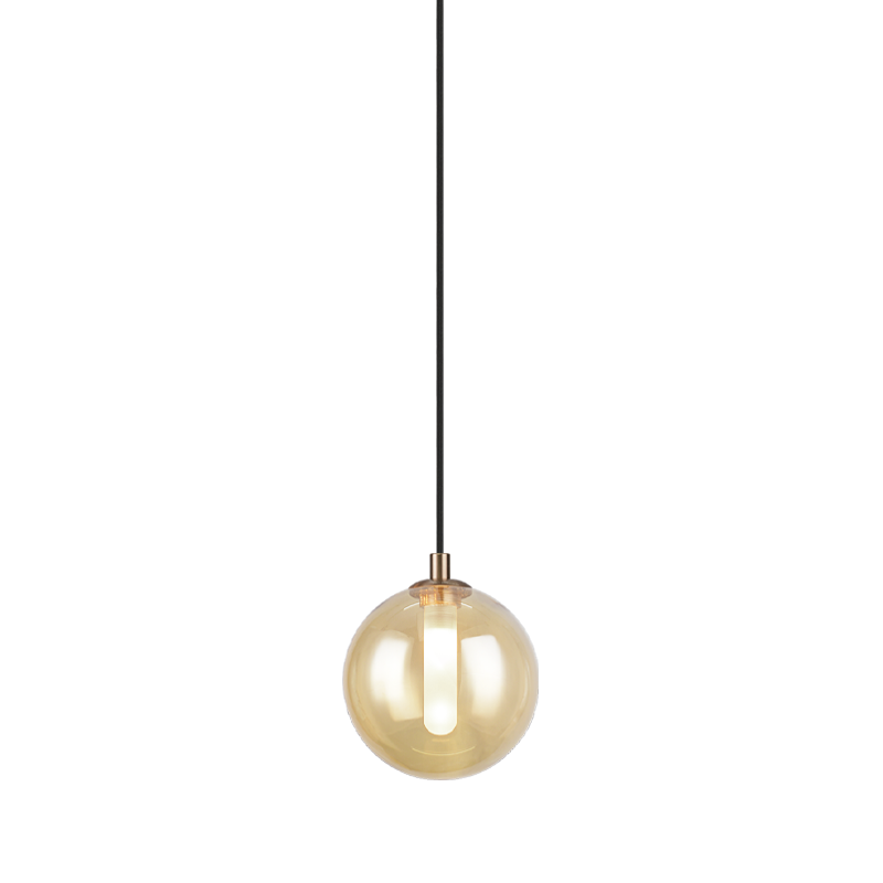 Steel Frame with Glass Globe Pendant