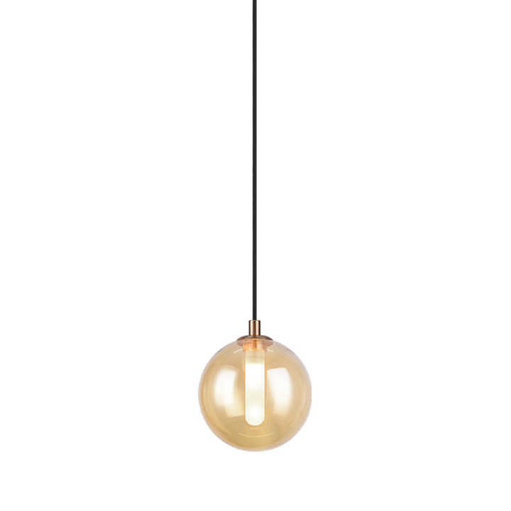 Steel Frame with Glass Globe Pendant